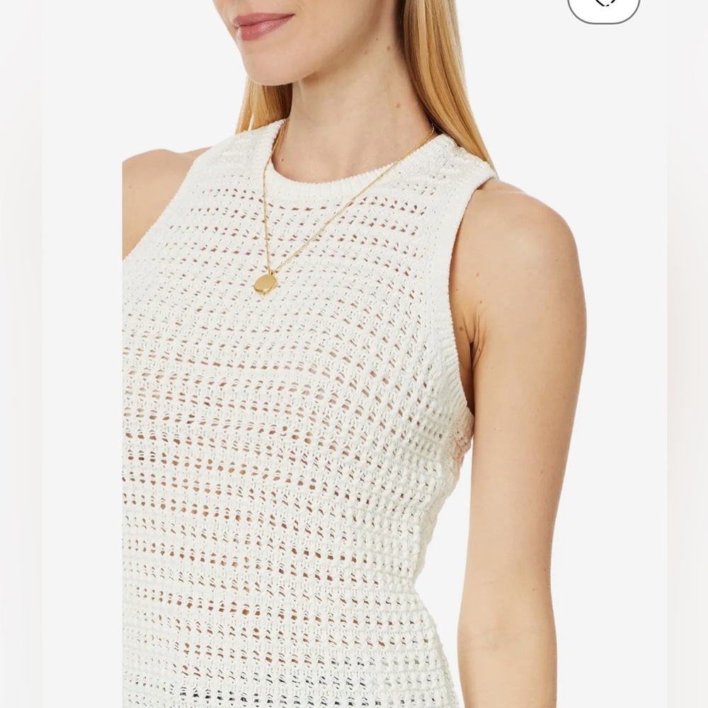 Madewell Women’s Cream/Ivory Crochet-Knit Crewneck Sweater Tank New - Picture 2 of 5